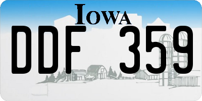 IA license plate DDF359
