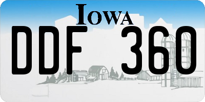 IA license plate DDF360