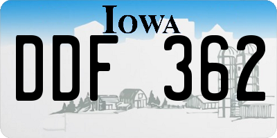 IA license plate DDF362