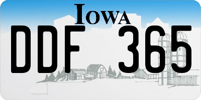 IA license plate DDF365
