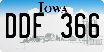 IA license plate DDF366