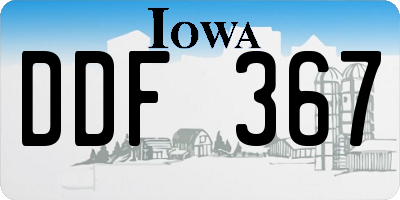 IA license plate DDF367