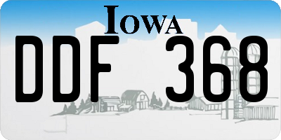 IA license plate DDF368