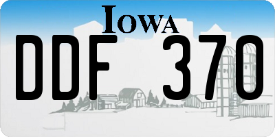 IA license plate DDF370