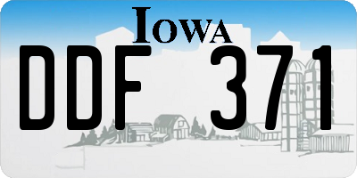 IA license plate DDF371