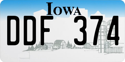 IA license plate DDF374