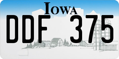 IA license plate DDF375