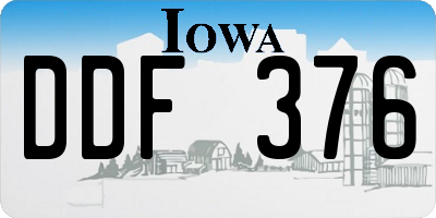 IA license plate DDF376