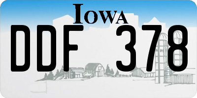 IA license plate DDF378
