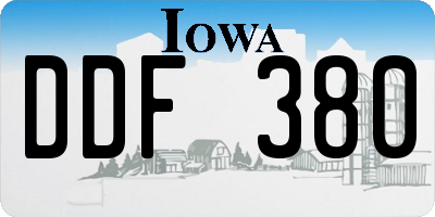 IA license plate DDF380