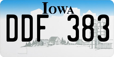 IA license plate DDF383