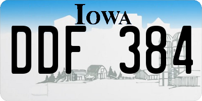 IA license plate DDF384