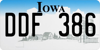IA license plate DDF386