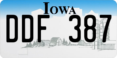 IA license plate DDF387