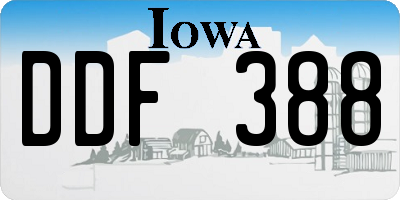 IA license plate DDF388