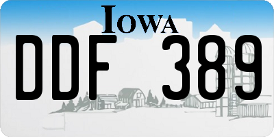 IA license plate DDF389