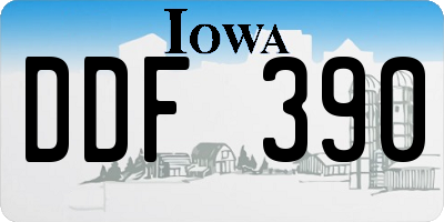 IA license plate DDF390
