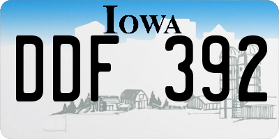 IA license plate DDF392