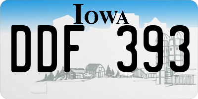 IA license plate DDF393
