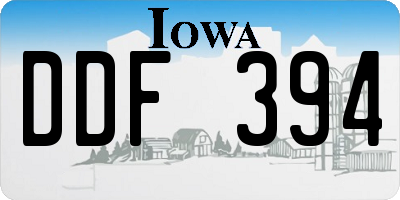IA license plate DDF394