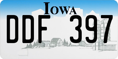 IA license plate DDF397