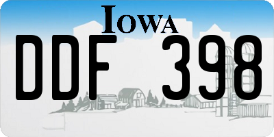 IA license plate DDF398