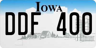 IA license plate DDF400