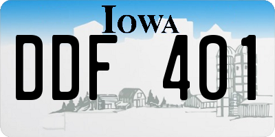 IA license plate DDF401