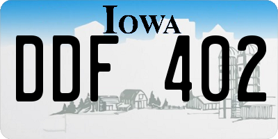 IA license plate DDF402