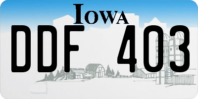 IA license plate DDF403