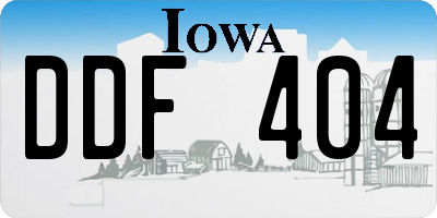 IA license plate DDF404