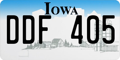 IA license plate DDF405