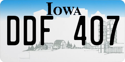 IA license plate DDF407