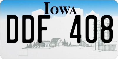 IA license plate DDF408