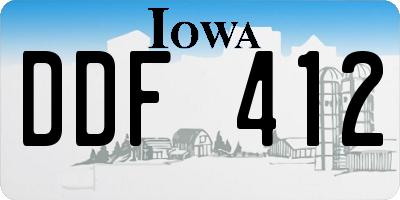 IA license plate DDF412