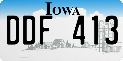 IA license plate DDF413
