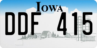 IA license plate DDF415