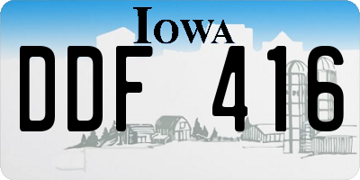 IA license plate DDF416