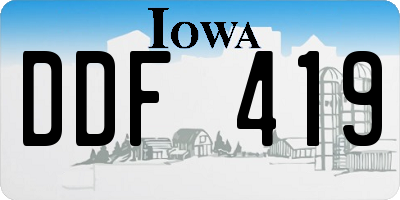 IA license plate DDF419