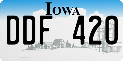 IA license plate DDF420
