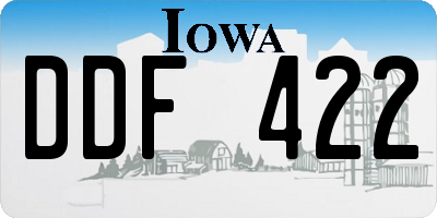 IA license plate DDF422