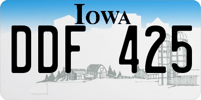 IA license plate DDF425
