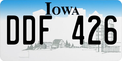 IA license plate DDF426