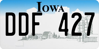 IA license plate DDF427