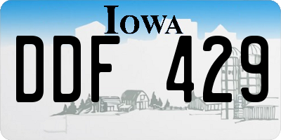 IA license plate DDF429