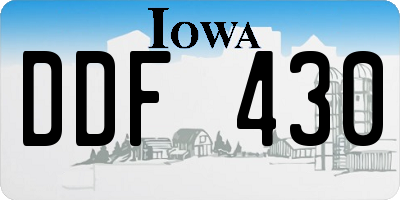 IA license plate DDF430