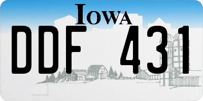 IA license plate DDF431