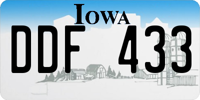 IA license plate DDF433