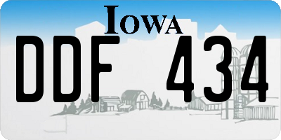 IA license plate DDF434