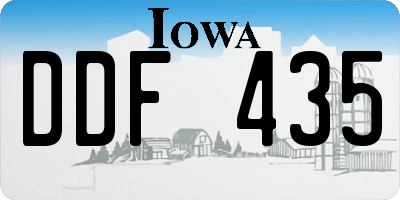 IA license plate DDF435